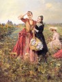 野の花を摘む女性 エドゥアルド・レオン・ガリド
